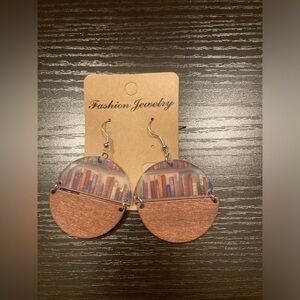 3/$20 Round Book earrings. Brand new. Make a great gift for a teacher, librarian